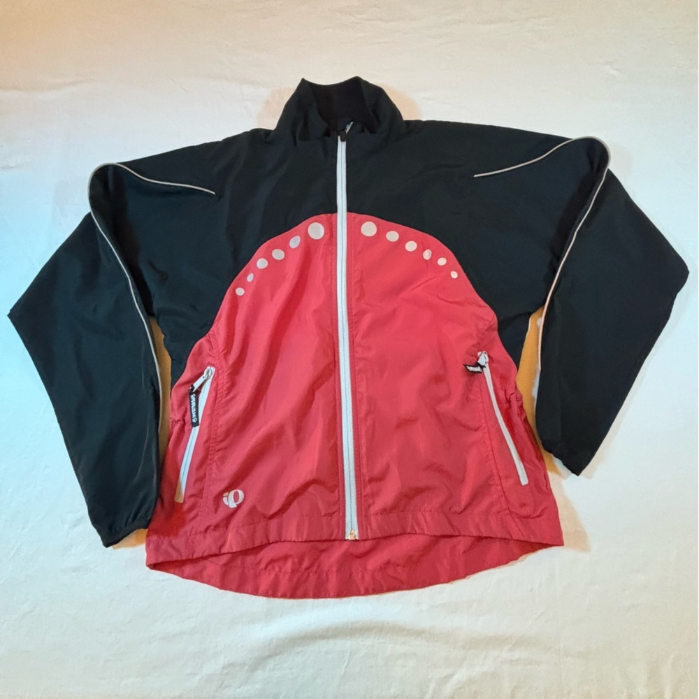 Pearl Izumi Women’s Cycling Jacket Medium Coral Pink Black Reflective Pockets